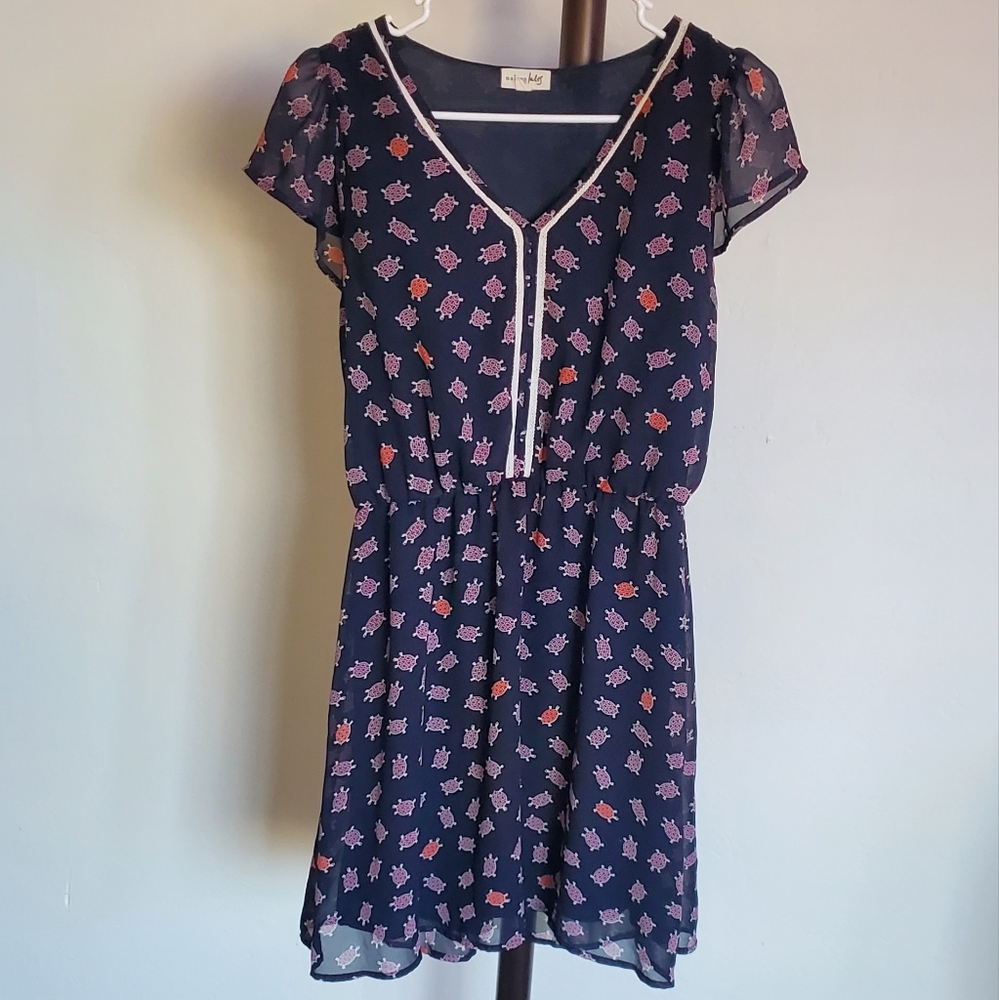 Maison Jules turtle cinch waist mini dress